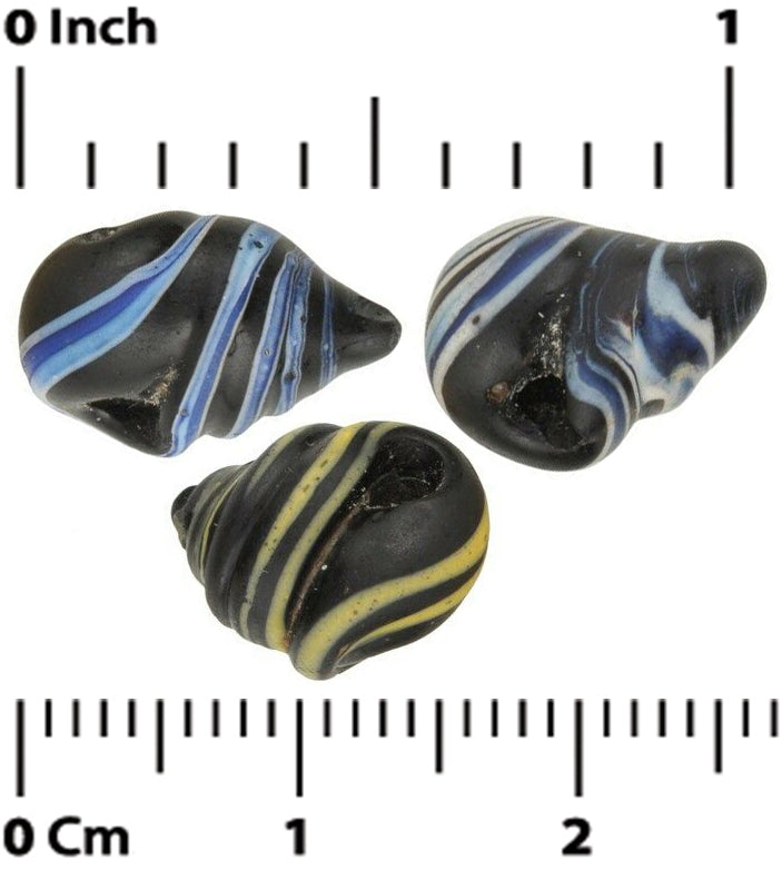 Alte afrikanische Handelsperlen Schnecke antike venezianische Glasperlen Ausgefallene Lampenarbeit Ghana - Tribalgh