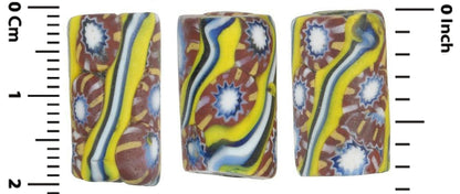 Antique Venetian Mosaic Glass Trade Beads | Millefiori African Beads - alternate view