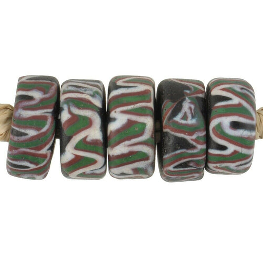 Old African trade beads Fancy Venetian glass beads disks spacers Ghana trade - Tribalgh