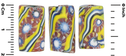 Rare African trade beads old millefiori Venetian glass beads rare Murano mosaic - Tribalgh