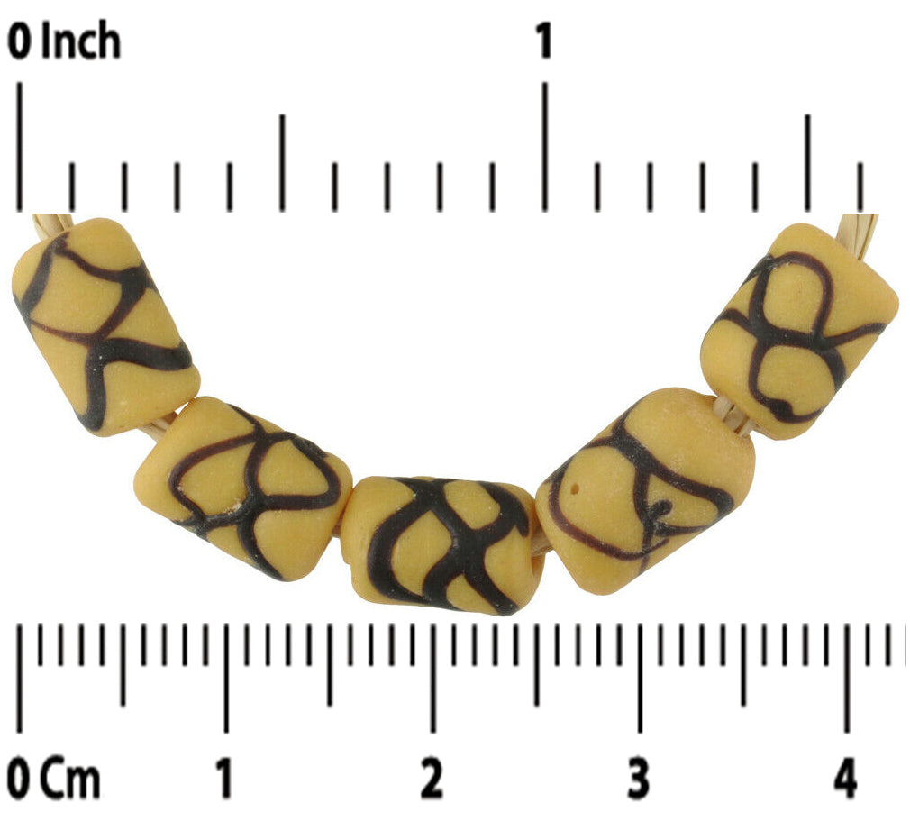 Vecchie perle di commercio africano antico vetro veneziano Sonagli Serpente avvolto a lume Fantasia - Tribalgh