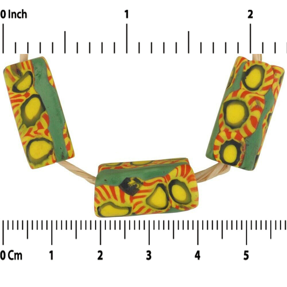 Старинные венецианские стеклянные бусины миллефиори, африканская торговля, старинная прямоугольная мозаика - Tribalgh