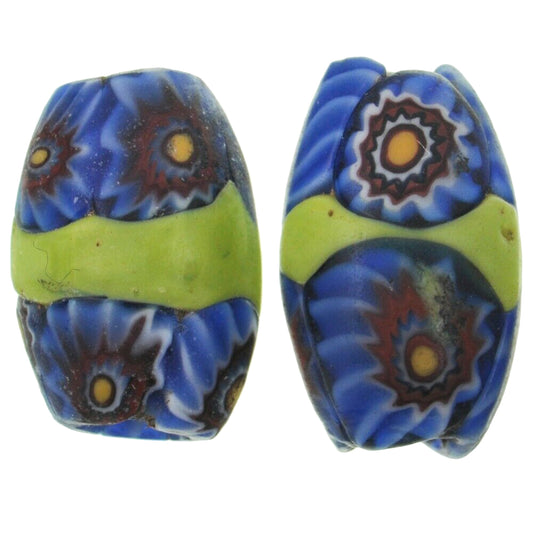 Antique Venetian glass beads millefiori old banded mosaic African trade Ghana - Tribalgh
