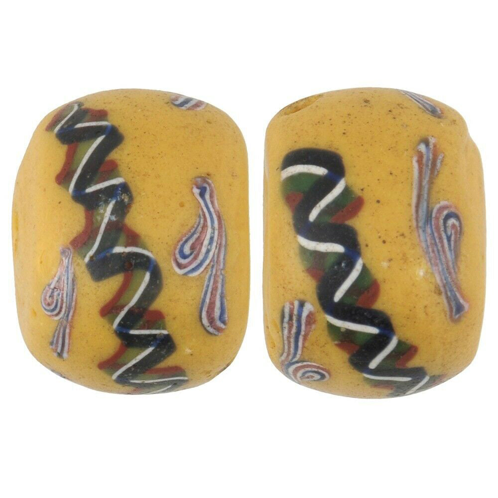 Rare African Trade Beads Fancy Old Venetian Glass Beads Murrine Wound Lampwork - alternate view