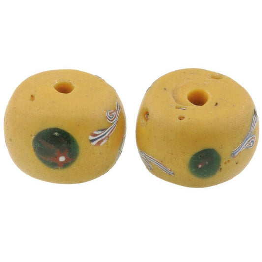 Rare African trade beads Fancy old Venetian glass beads murrine wound lampwork - Tribalgh