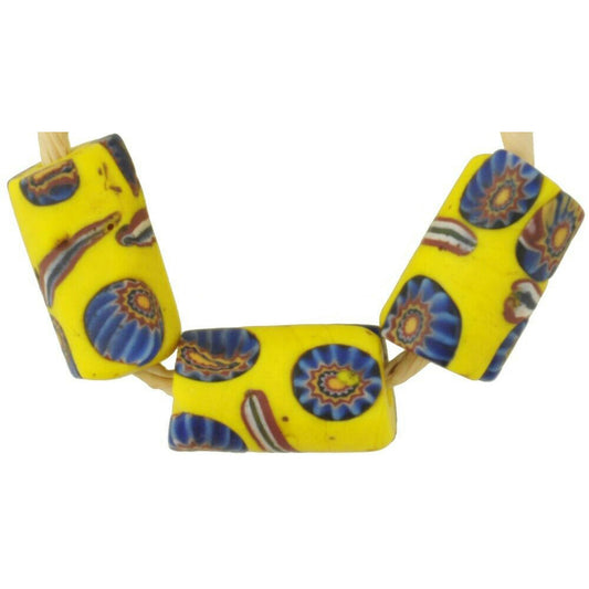 Cuentas comerciales africanas raras antiguas millefiori cuentas de vidrio veneciano mosaico de Murano Ghana - Tribalgh