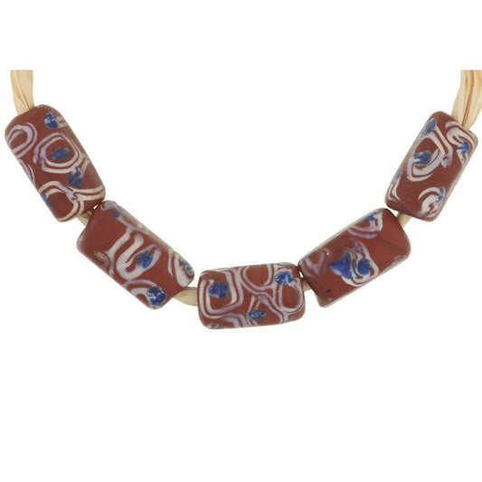 Old African trade beads rectangular Eye antique Venetian glass beads Ghana trade - Tribalgh