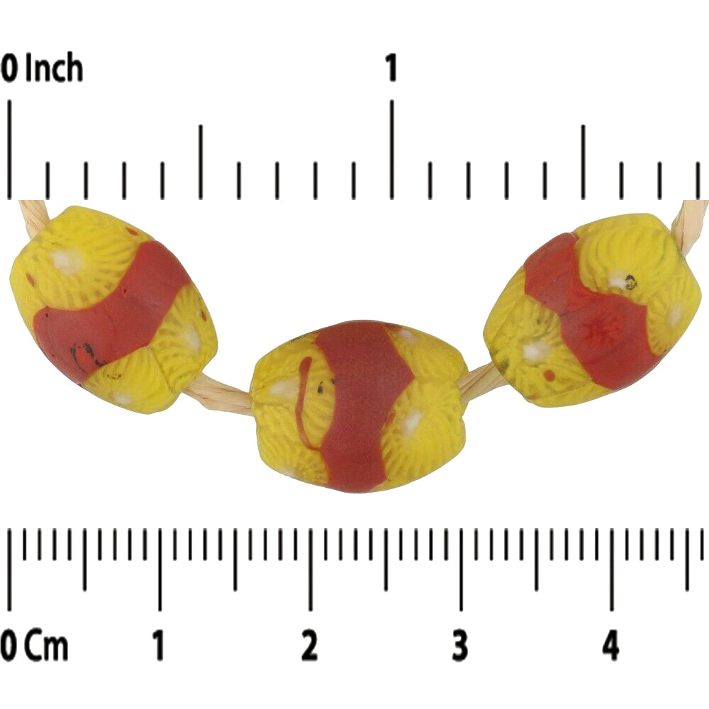 Afrikanische Handelsperlen altoval Millefiori venezianisches gebändertes Mosaikglas - Tribalgh