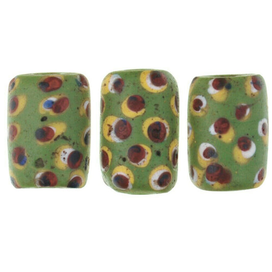 African trade beads green Eye old Venetian glass lampwork Ghana - Tribalgh