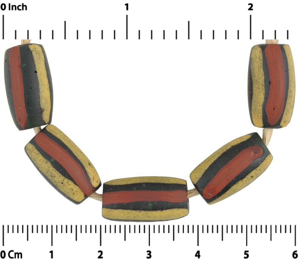 Vecchie perline africane in vetro veneziano Fantasia traslucida - Tribalgh