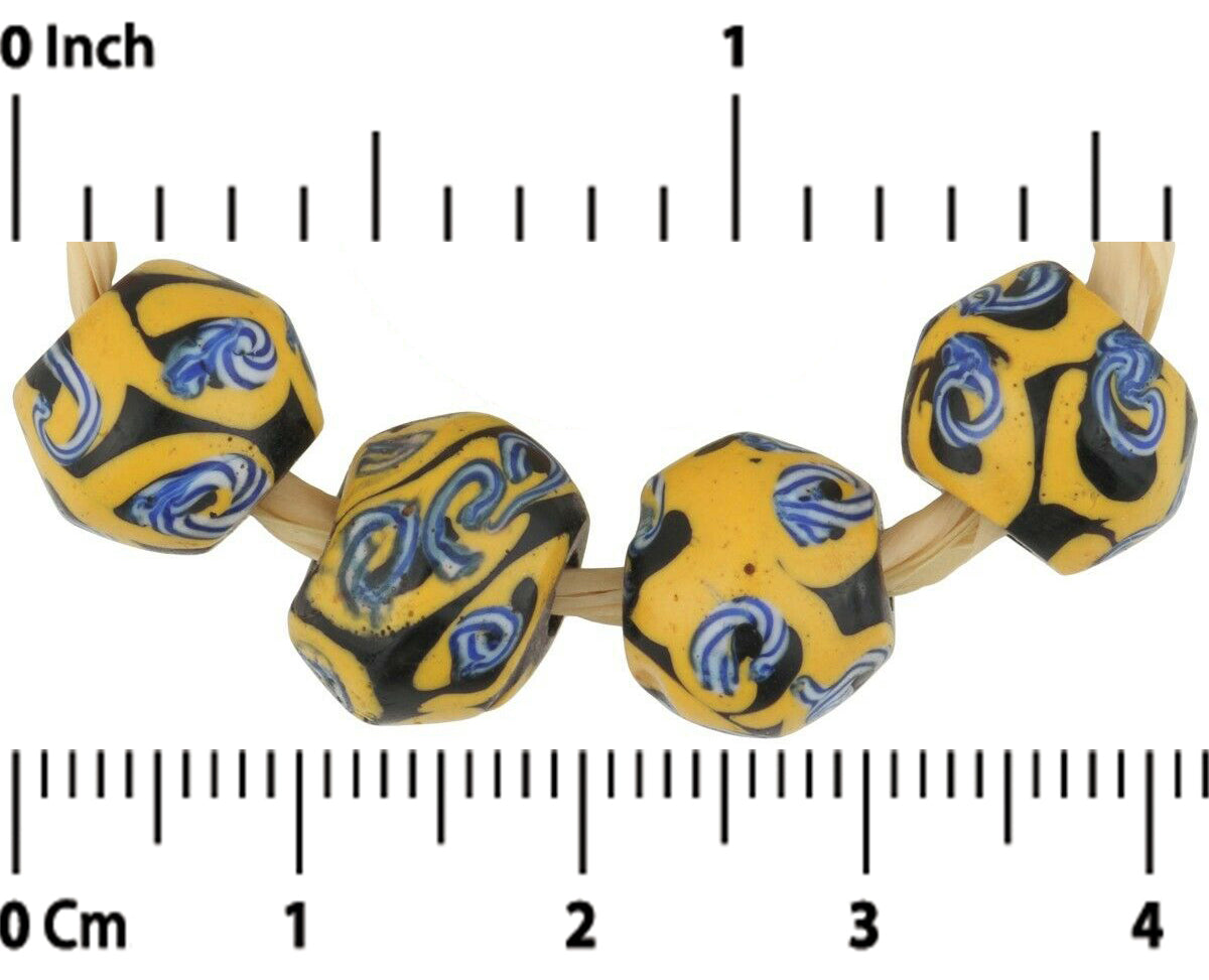 Perle del commercio africano vetro antico nero re veneziano - Tribalgh