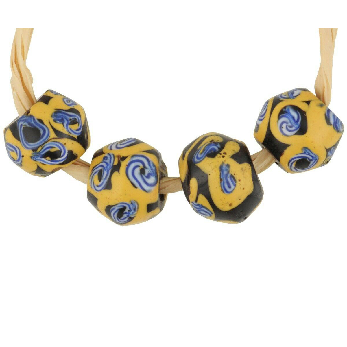 African trade beads antique glass black King Venetian - Tribalgh
