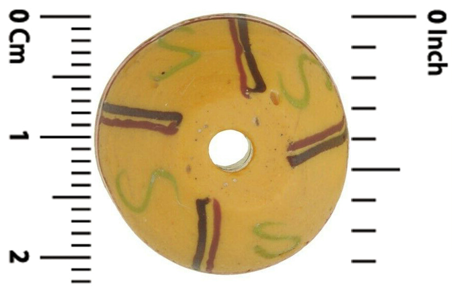 Perla del commercio africano antico re veneziano perle di vetro giallo bicone lampada a lume Ghana - Tribalgh