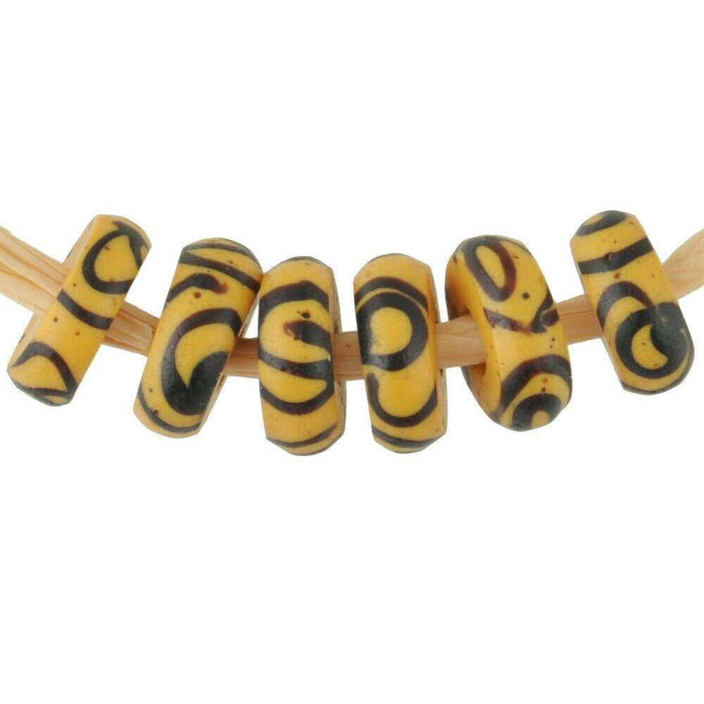 Old West African trade beads Zen Venetian glass beads spacers disks Ghana trade - Tribalgh