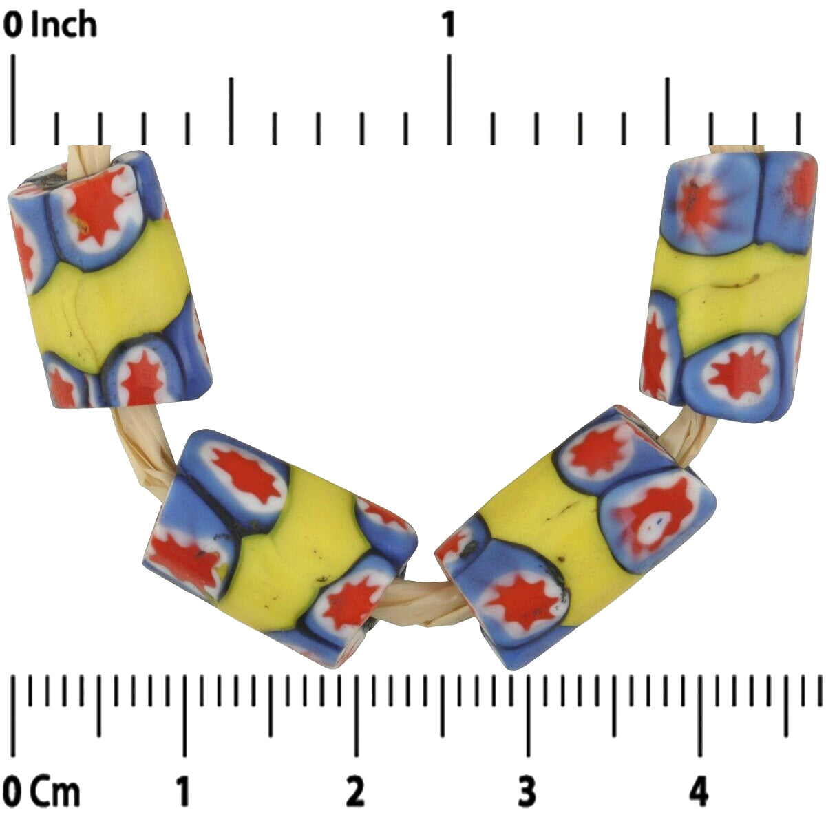 Perle antiche di commercio africano antico millefiori in vetro veneziano Murano - Tribalgh