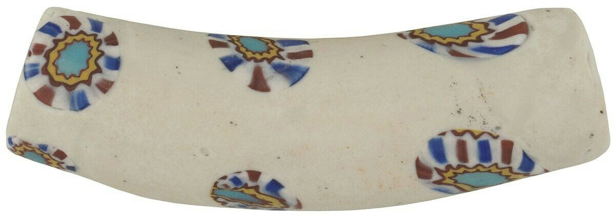 Antique African trade bead elbow Millefiori Venetian glass Murano - Tribalgh