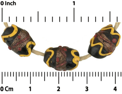 Venezianische antike Glasperlen "Hochzeitstorte" Afrikanische Lampwork - Tribalgh