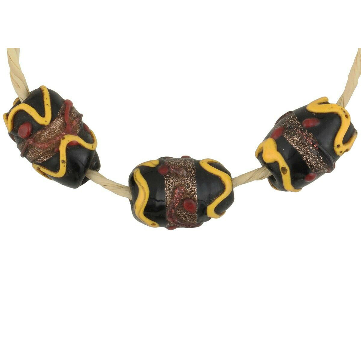 Venetian antique glass beads "Wedding Cake" African lampwork - Tribalgh
