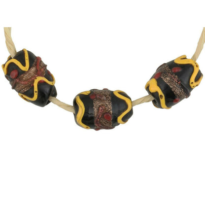 Venezianische antike Glasperlen "Hochzeitstorte" Afrikanische Lampwork - Tribalgh