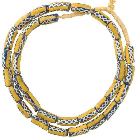 Krobo Perlen recyceltes Glaspulver handgefertigt afrikanischer Handel ethnische Fancy Halskette - Tribalgh