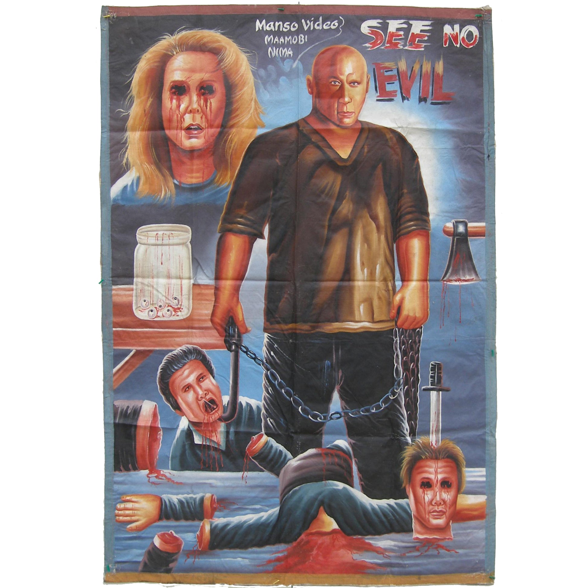 SEE NO EVIL MOVIE POSTER HAND PAINTED IN GHANA FOR THE LOCAL CINEMA ART