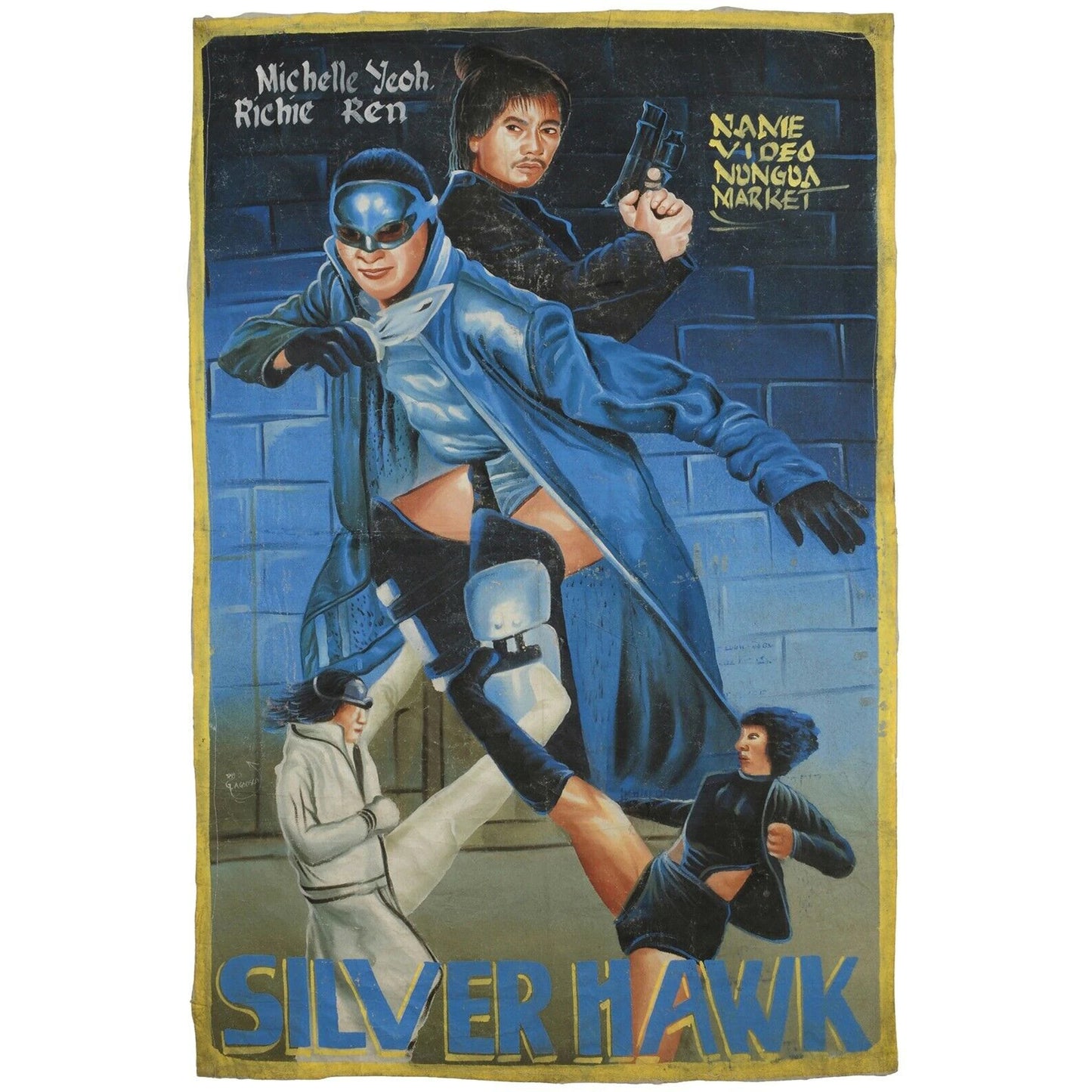 Póster de cine de película lienzo pintado a mano africano decoración del hogar arte Ghana SILVER HAWK - Tribalgh