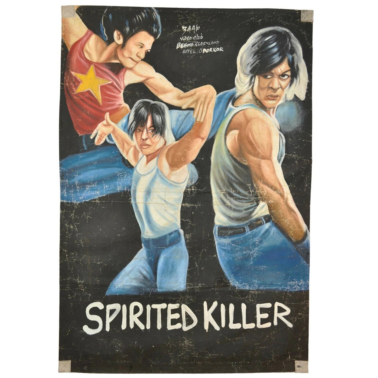 Ghana Movie Cinema poster arte africano pintura a mano al óleo saco de harina SPIRITED KILLER - Tribalgh