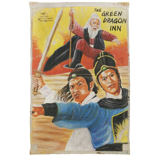 Ghana Movie poster cinema street wall art African hand painting GREEN DRAGON INN - Tribalgh