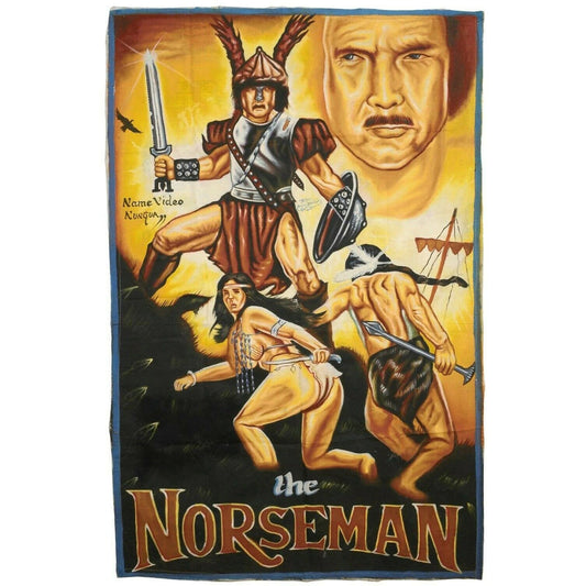 Ghana Movie poster African Art Cinema oil Hand painting flour sack The Norseman - Tribalgh