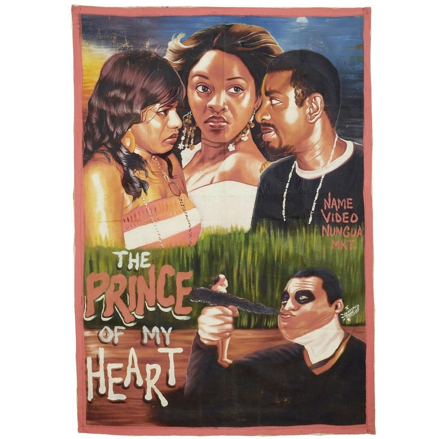 Αφίσα ταινίας Γκάνα Αφρικανικός κινηματογράφος ζωγραφική στο χέρι Art THE PRINCE OF MY HEART - Tribalgh
