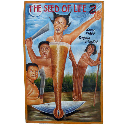 Carteles de película de Ghana LA SEMILLA DE LA VIDA 2 pintura a mano africana SD-14116