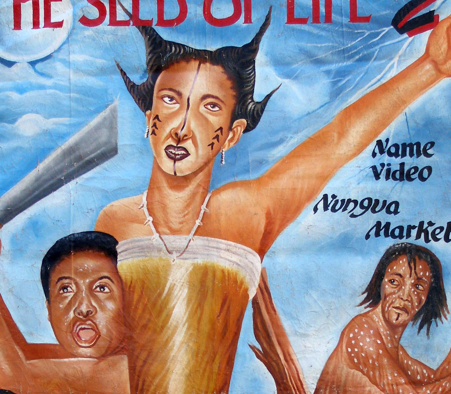 Carteles de película de Ghana LA SEMILLA DE LA VIDA 2 pintura a mano africana SD-14116