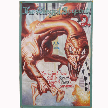 Ghana Movie Posters THE WINGED SERPENT hand painted African Art - Tribalgh