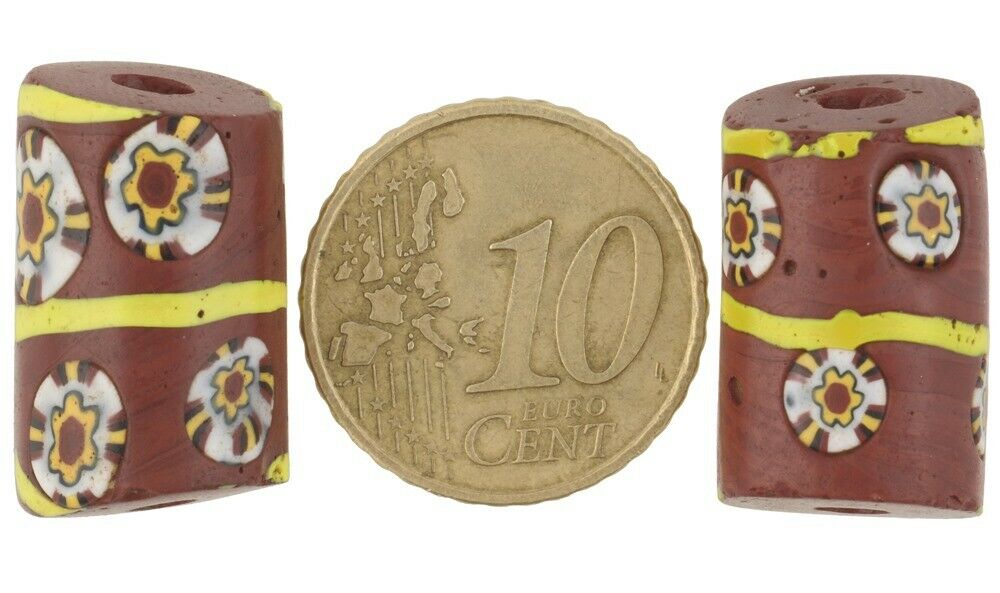 African beads Antique millefiori Venetian glass mosaic Ghana trade - Tribalgh