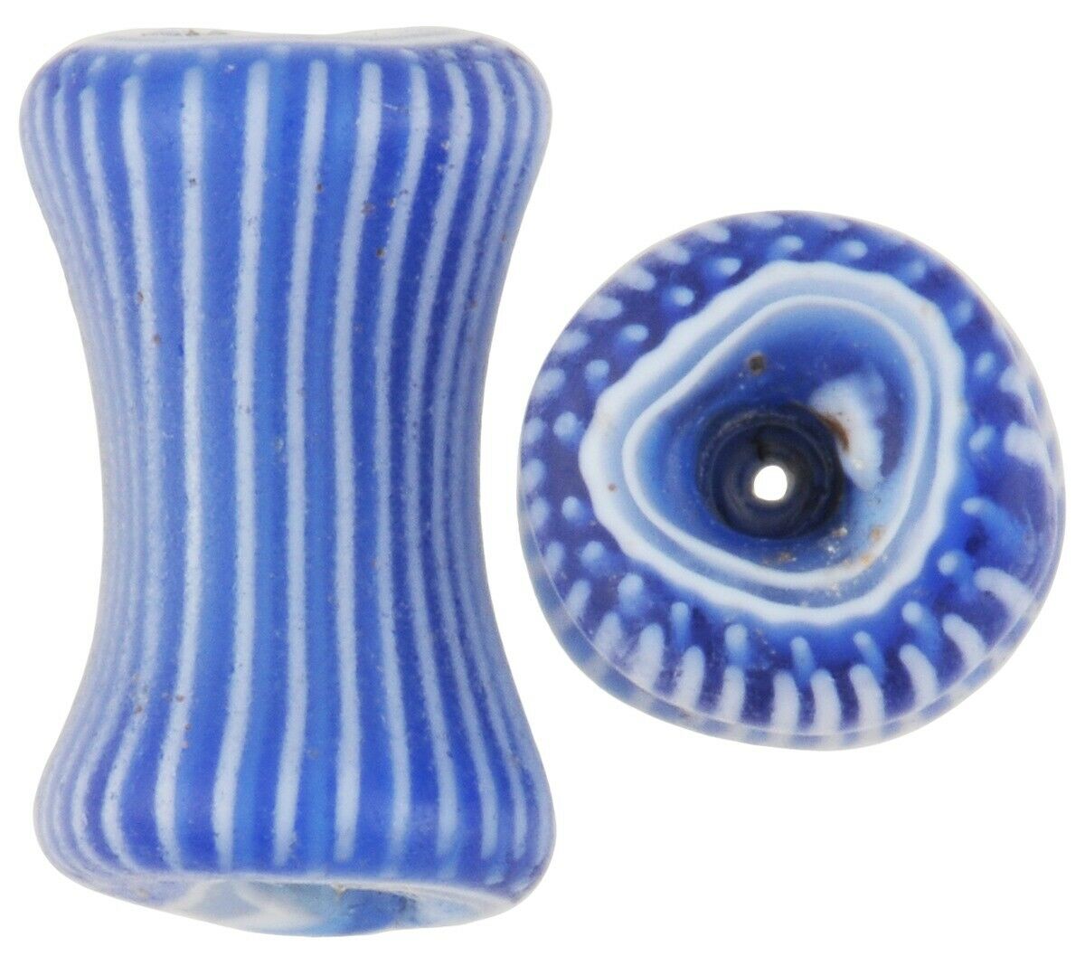 Afrikanische Handelsperlen, antikes venezianisches Chevron-Glas, 6 Schichten, Hundeknochen, selten – Tribalgh