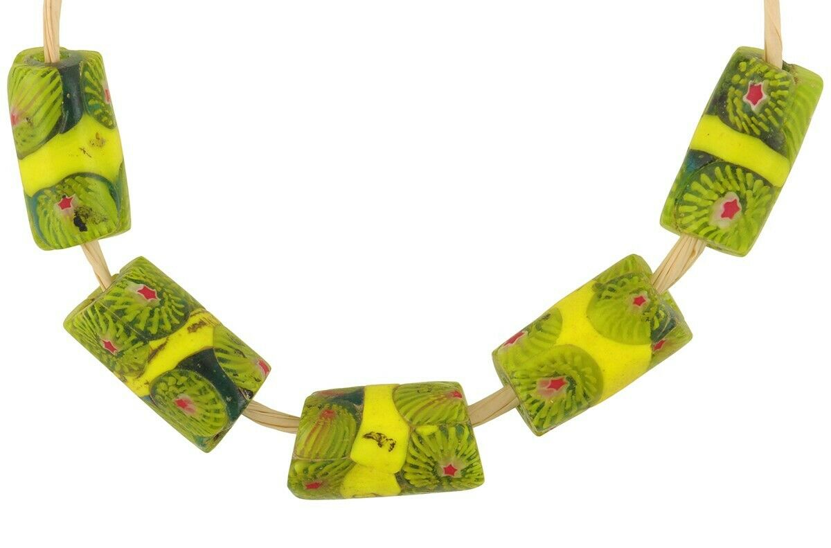 African trade antique beads Venetian millefiori mosaic glass - Tribalgh