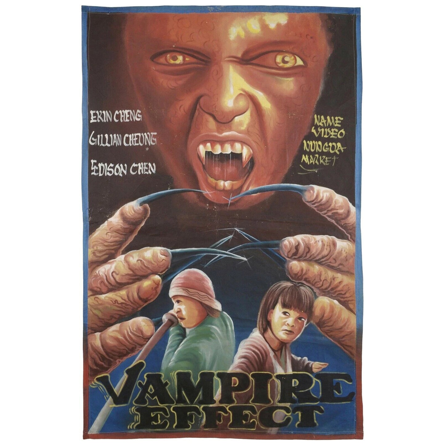 Ghana Filmplakat African Cinema Folk Wand handbemalt VAMPIRE EFFECT - Tribalgh