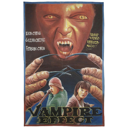 Ghana Movie poster African cinema folk wall hand painted VAMPIRE EFFECT - Tribalgh