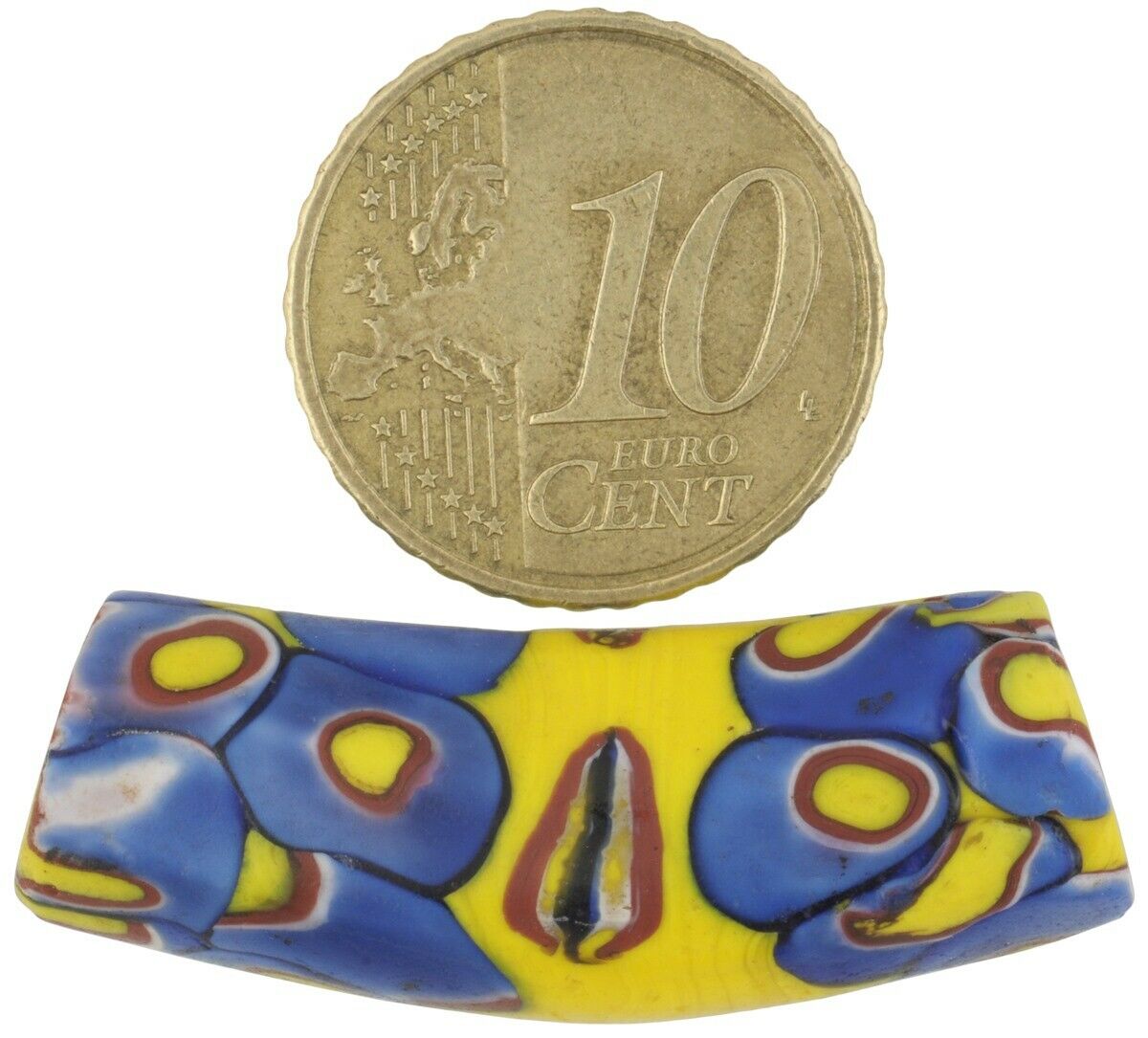 African trade bead elbow Millefiori Venetian glass - Tribalgh