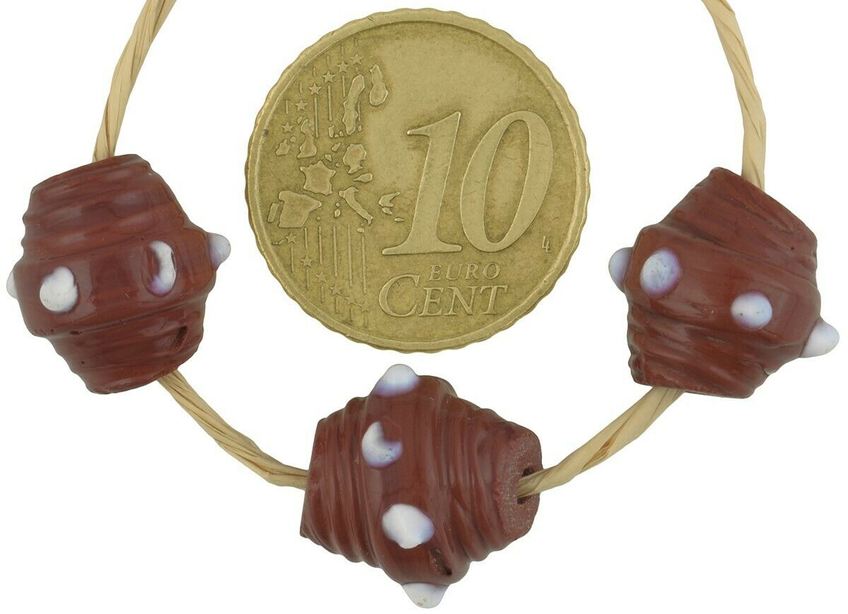 Antike afrikanische Handelsperlen, venezianisches gewickeltes Glas, Lampwork, erhabenes Auge – Tribalgh