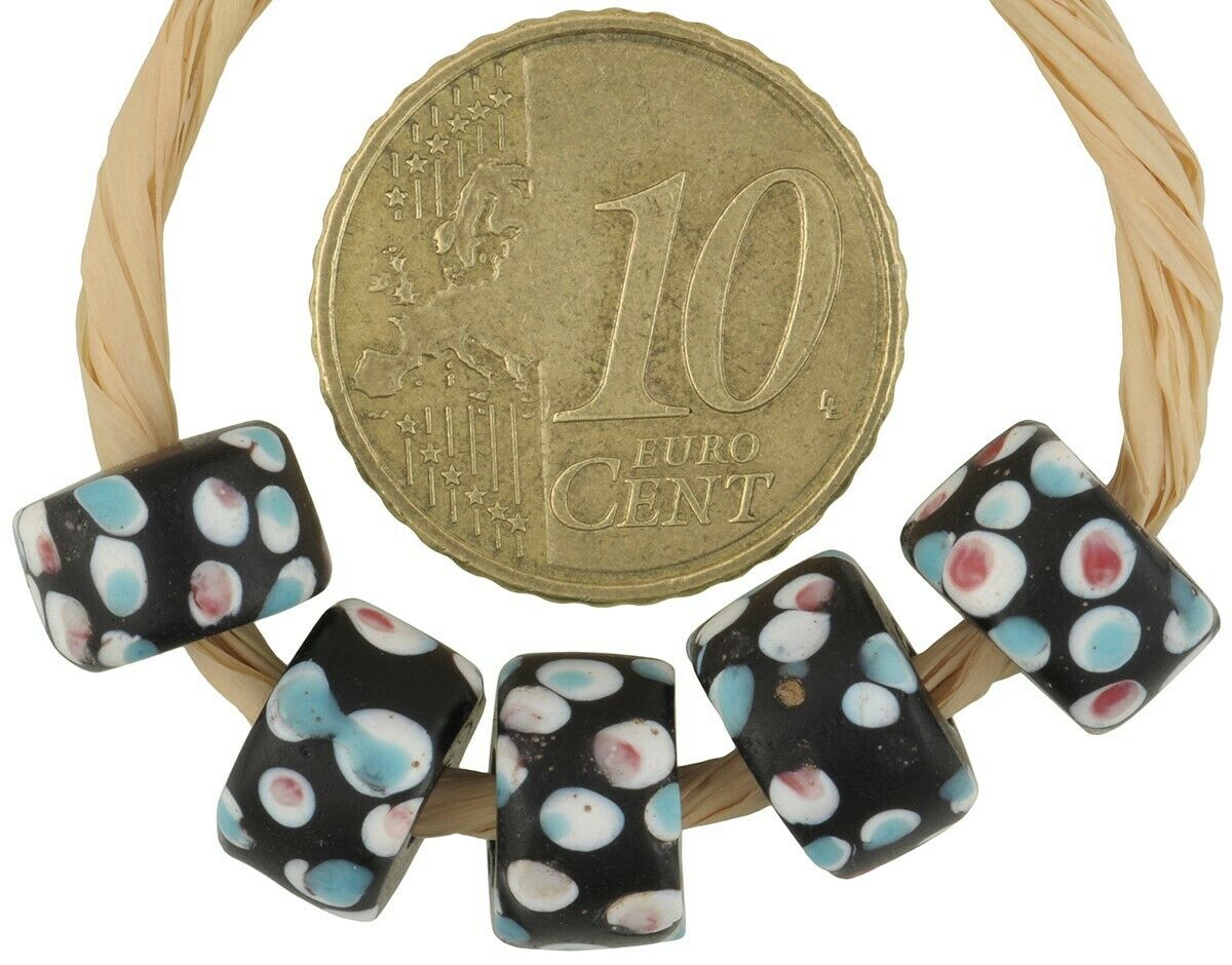 African trade beads antique Venetian glass Thousand Eyes Fancy disks - Tribalgh