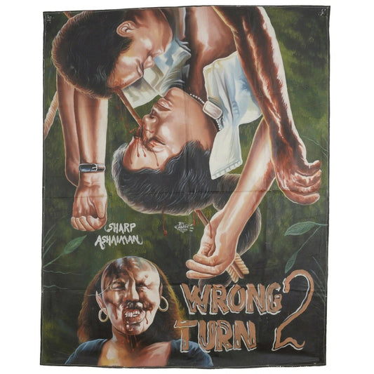 Cartel de la película de Ghana pared popular del cine africano pintado a mano GIRO INCORRECTO 2 - Tribalgh