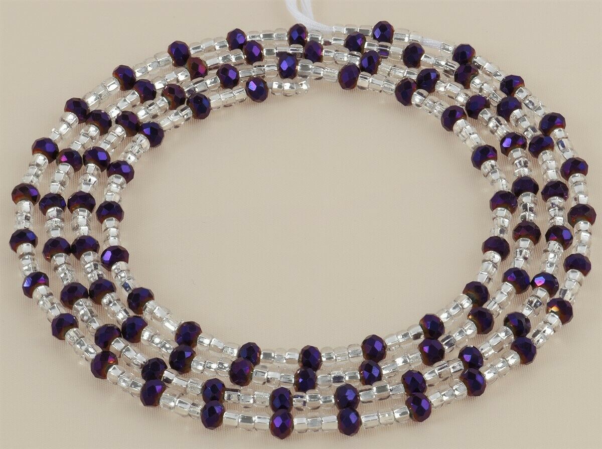 Purple Color Color Waist Beads Handmade Beaded Jewelry – Tribalgh