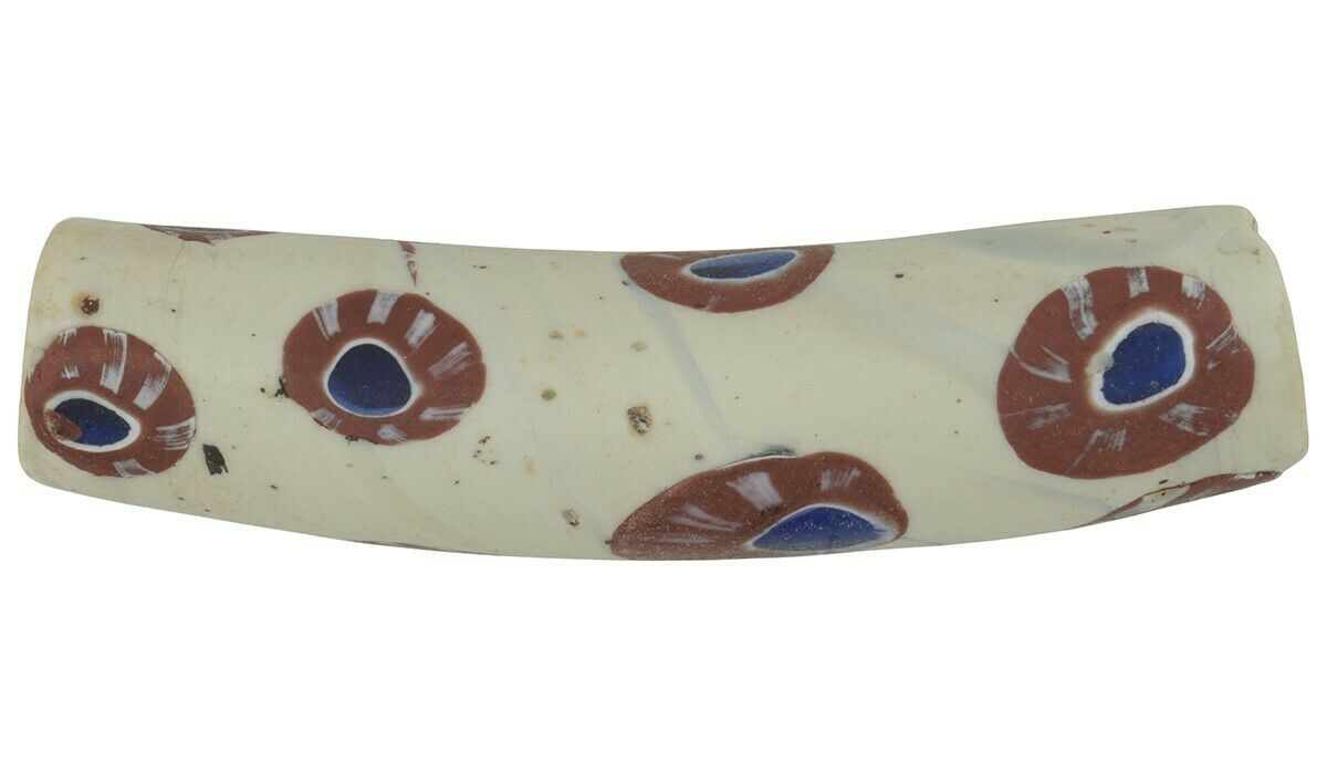 Antique elbow millefiori Venetian Murano glass African trade - Tribalgh