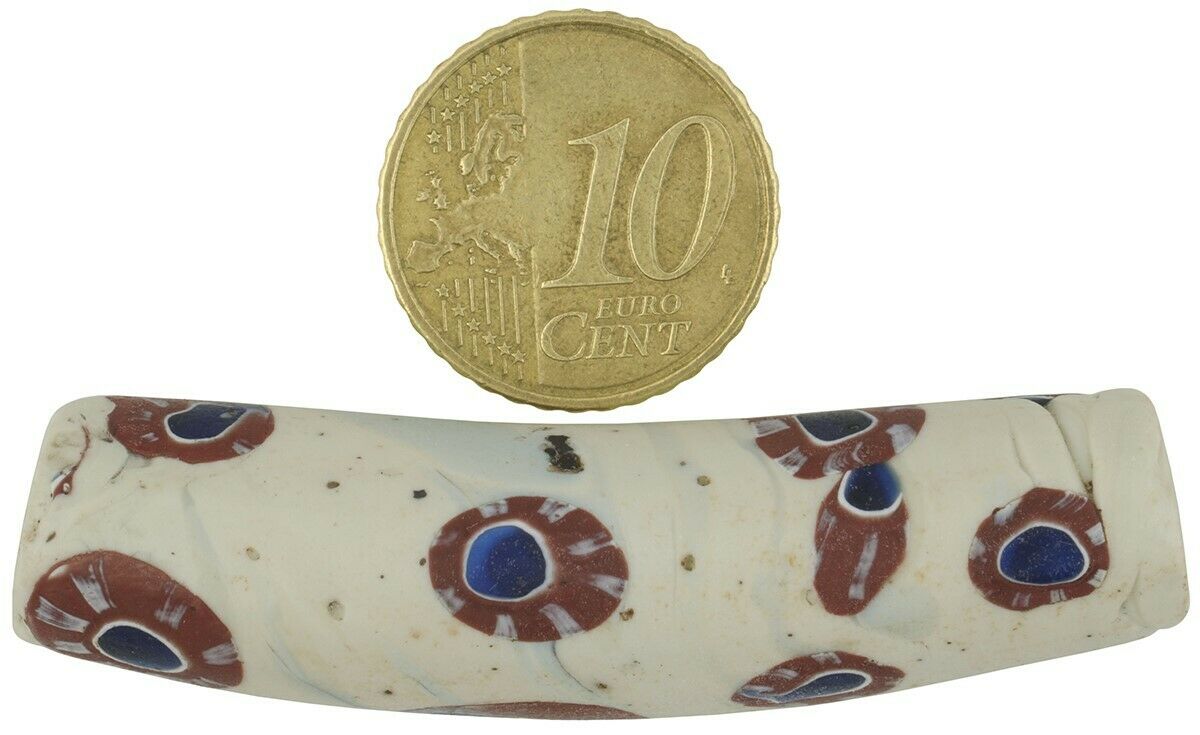 Antique elbow millefiori Venetian Murano glass African trade - Tribalgh