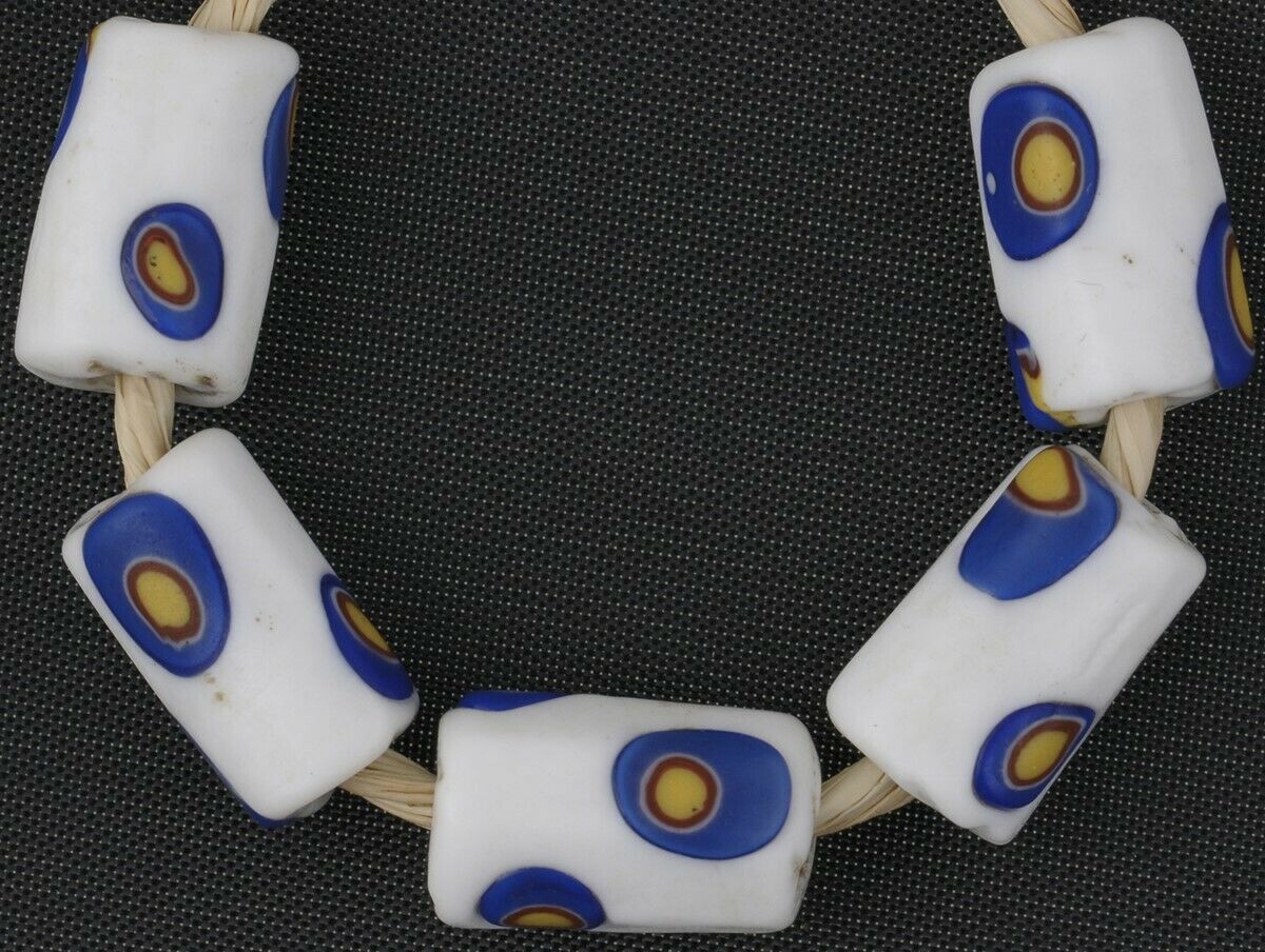 African trade beads antique millefiori Venetian glass Murano mosaic - Tribalgh