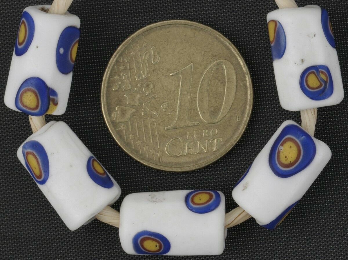 African trade beads antique millefiori Venetian glass Murano mosaic - Tribalgh