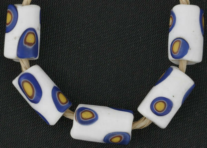 African trade beads antique millefiori Venetian glass Murano mosaic Ghana - Tribalgh