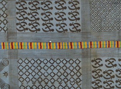 Adinkra Symbols Ashanti Tuch Ghana Afrikanischer Stoff handgestempelt Innenarchitektur - Tribalgh