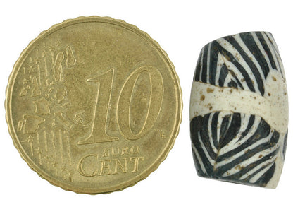 Antico commercio di vetro piegato fasciato islamico Bead 1200 AD SB-23179